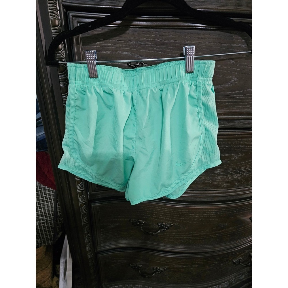 Nike Dri-FIT Running Shorts Mint Green Teal Mesh Panels Womens XS 3 Inch Inseam